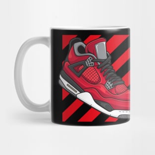 AJ 4 Retro Toro Red Sneaker Mug